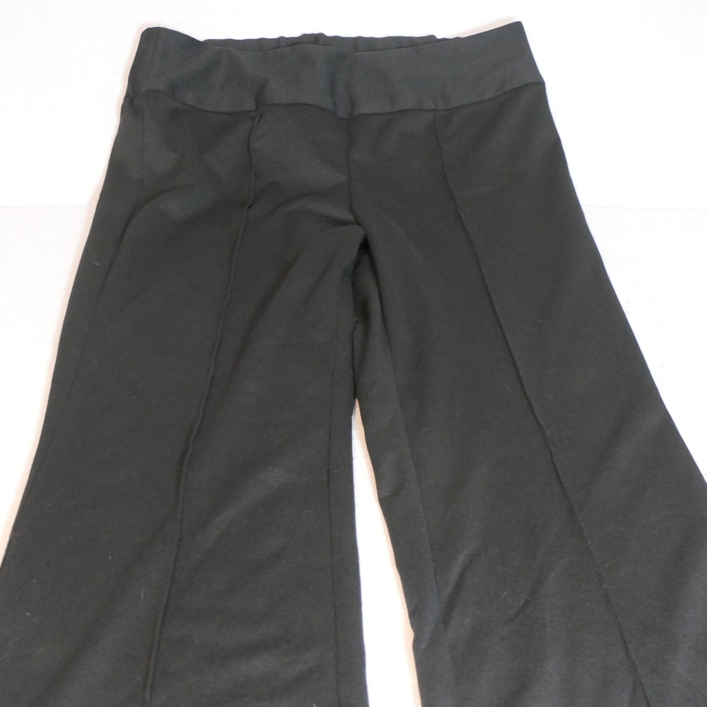 REQ Womens Wide Leg Trousers Size L Black Office Career Stretch Minimalist Thick